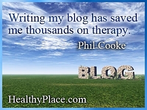 ציטוט תובנה בנושא מחלות נפש - כתיבת הבלוג שלי חסכה לי אלפים בטיפול.